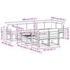 vidaXL Buiten bankenset met kussen 9 pcs Natuurlijk en Lichtgrijs