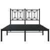 vidaXL Bedframe met hoofdbord metaal zwart 120x190 cm