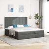vidaXL Ottoman bed met matras en LED's 180x200cm stof donkergrijs