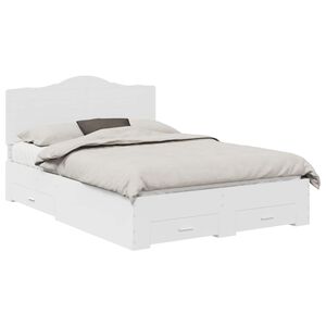 vidaXL Bedframe met hoofdeinde met lade Wit 160 x 200 cm Bewerkt hout