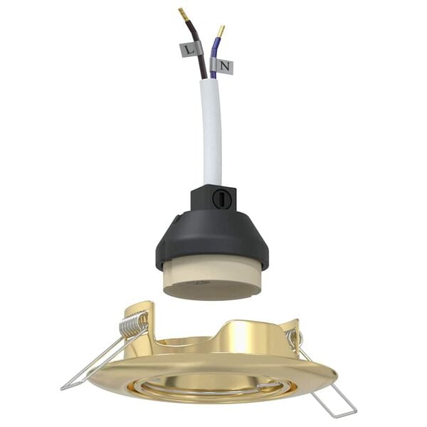 vidaXL Spotlights met schijnwerpers 6 pcs Goud 9 x 9 cm Metaal