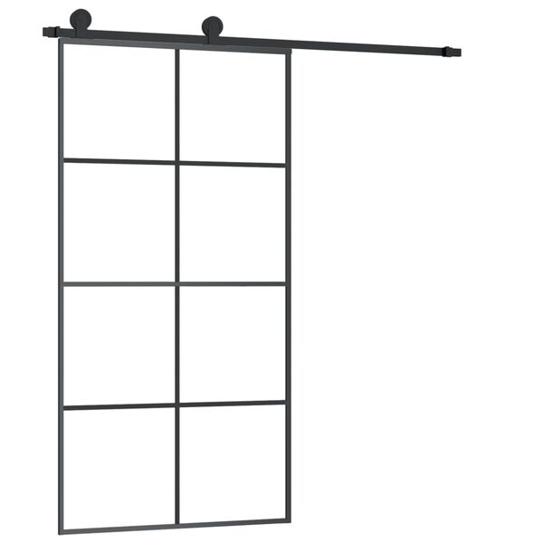 vidaXL Schuifdeur met beslag 102,5x205 cm ESG-glas en aluminium