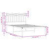 vidaXL Bedframe met hoofdbord metaal wit 107x203 cm