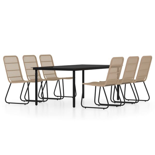 vidaXL 7-delige Tuinset eikenkleurig