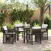 vidaXL Tuin eettafelset 5 pcs Bruin poly rattan