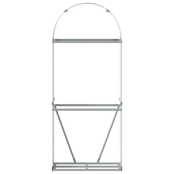 vidaXL Haardhoutopslag 80x45x190 cm gegalvaniseerd staal zilverkleurig