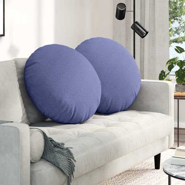 vidaXL Zitkussens 2 pcs Jeans Blauw Ø80 x 29 cm Stof