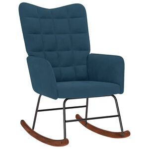 vidaXL Schommelstoel fluweel blauw