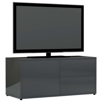 vidaXL Tv-meubel 80x34x36 cm spaanplaat hoogglans grijs