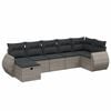vidaXL 7-delige Loungeset met kussens poly rattan grijs