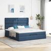 vidaXL Ottoman bed met matras en LED's 160x200cm stof blauw