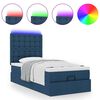 vidaXL Ottoman bed met matras en LED's 90x190cm stof blauw