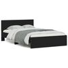 vidaXL Bedframe met hoofdeinde en LED zwart 135x190 cm