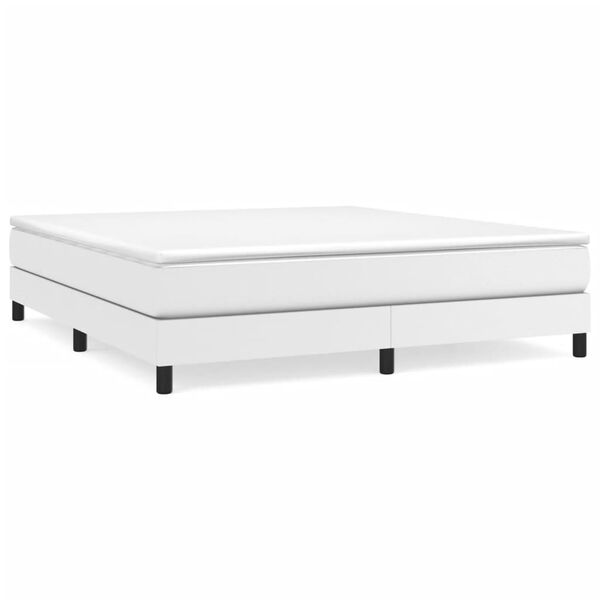 vidaXL Boxspring bed kunstleer wit 160x200 cm