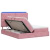vidaXL LED Opslagbed met Matras Roze 180 x 200 cm Fluweel