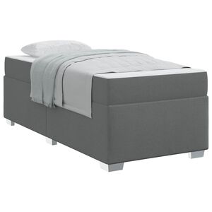 vidaXL Bedframe met matras Donkergrijs 100 x 200 cm Stof