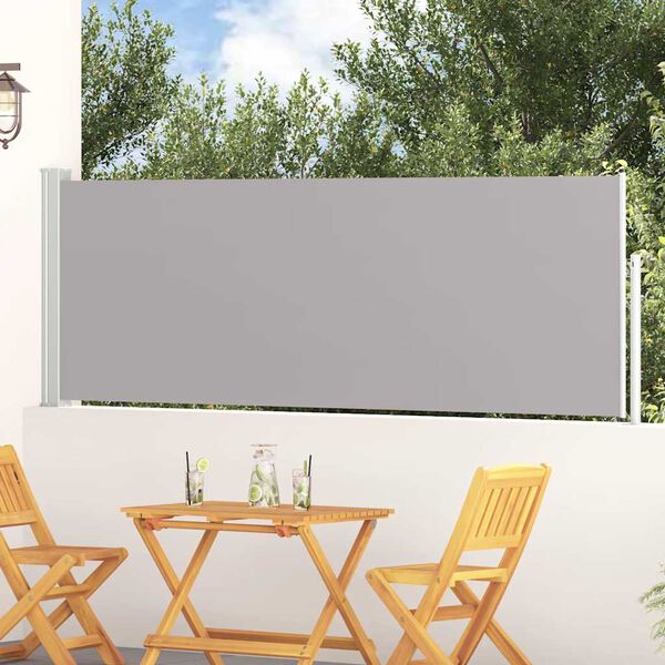 vidaXL Tuinscherm uittrekbaar 100x300 cm grijs