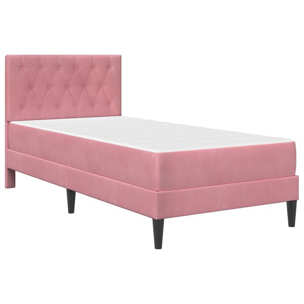 vidaXL Bedframe met matras met hoofdeinde Roze 80 x 200 cm Fluweel