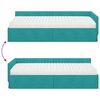 vidaXL Hoekbedframe met Matras Anders 2 pcs Turquoise Fluweel