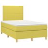 vidaXL Boxspring met matras en LED stof groen 120x200 cm