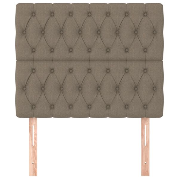 vidaXL Hoofdbord taupe 90x7x118/128 cm Stof