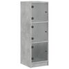 vidaXL Hoge kast met glazen deuren 35x37x109 cm betongrijs