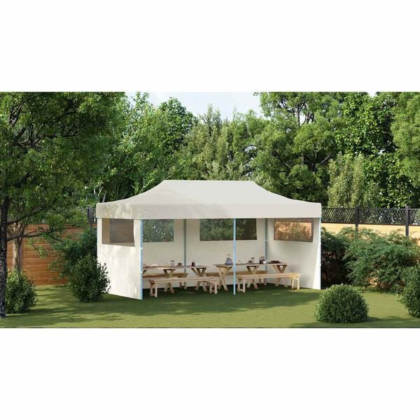 vidaXL Partytent pop-up inklapbaar 3x6 m crème
