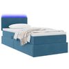vidaXL Opbergbed met LED met matras Donkerblauw 90 x 190 cm Fluweel
