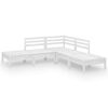 vidaXL 5-delige Loungeset massief grenenhout wit