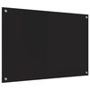 vidaXL Keuken Achterwand Zwart 90 x 60 cm gehard glas