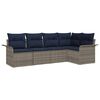 vidaXL Tuin Sofa Set 5 st Grijs poly rattan