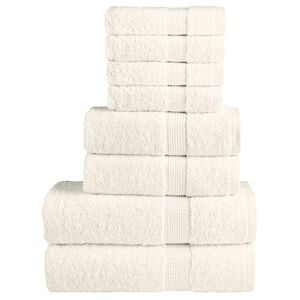 vidaXL 8-delige Handdoekenset SOLUND 600 g/m&sup2; cr&egrave;mekleurig