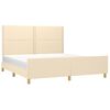 vidaXL Bedframe zonder matras stof cr&egrave;mekleurig 180x200 cm
