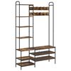 vidaXL Kapstok met schoenenbank Gerookt eiken 120,5 x 34 x 190 cm