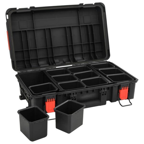 vidaXL Flightcase draagbaar 56,5x34x16 cm PP zwart