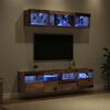 vidaXL TV Wand Eenheden met LED met LED 5 pcs Oud Hout 80 x 30 x 40 cm