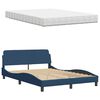 vidaXL Bed met matras "Hanko" stof blauw 140x190 cm