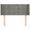 vidaXL Hoofdbord met randen 83x16x78/88 cm fluweel lichtgrijs