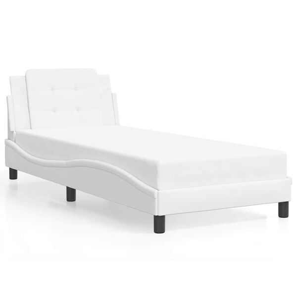 vidaXL Bedframe zonder matras "Zadar" kunstleer wit 90x190 cm