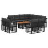 vidaXL Tuinbankenset 12 st Zwart en Donkergrijs poly rattan