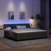 vidaXL Boxspring bed met matras met LED Donkerbruin 200 x 200 cm Stof
