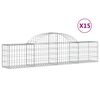 vidaXL Schanskorven 15 st gewelfd 200x30x40/60 cm gegalvaniseerd ijzer