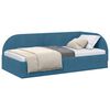 vidaXL Hoekbedframe met hoofdeinde Blauw 90 cm x 200 cm Stof