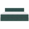 vidaXL Opbergbed met LED met matras Donkergroen 160 x 200 cm Fluweel