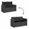 vidaXL 7-delige Loungeset met kussens poly rattan zwart
