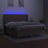 vidaXL Boxspring met matras en LED stof taupe 180x200 cm
