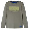 Kindershirt met lange mouwen 128 kakikleurig