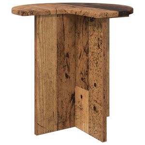 vidaXL Bijzettafel met opslag Oud hout &Oslash; 39 x 38 cm Bewerkt hout
