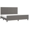 vidaXL Bedframe met hoofdbord kunstleer grijs 200x200 cm