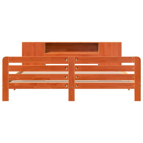 vidaXL Bedframe zonder matras massief grenenhout wasbruin 200x200 cm